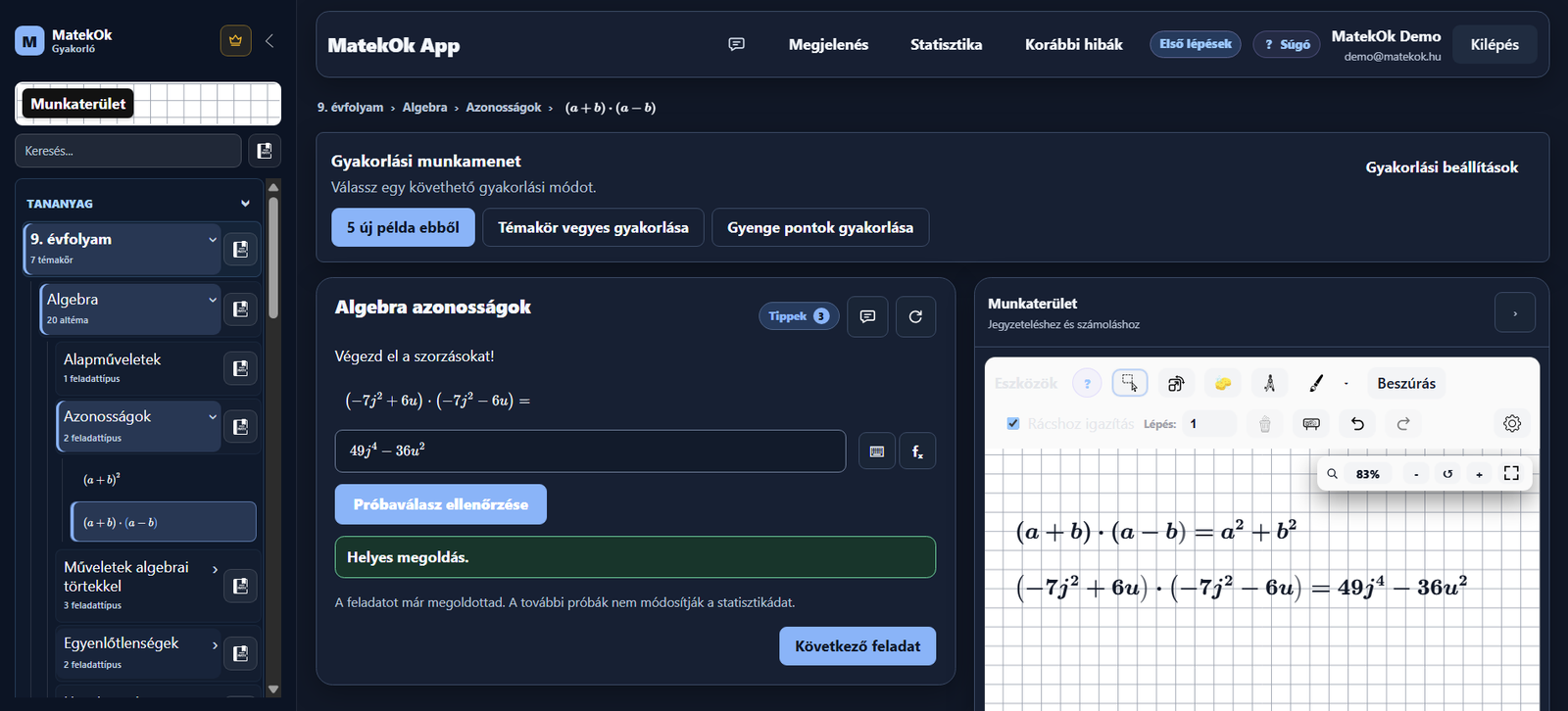MatekOk App képernyőkép